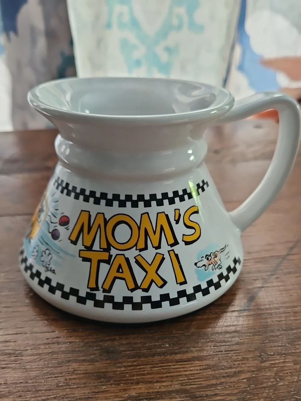 Mom's Taxi Ceramic Tea Coffee Mug Cup - White & Yellow